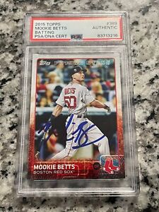 Mookie Betts Signed Autograph 2015 Topps Future Stars Baseball Card PSA Slabbed