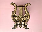 Bronze Sheet Music Stand Rustic Victorian Lyre Harp Footed 11X8 Inches Antique