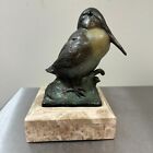 VTG RONNIE WELLS Timberdoodle / Woodcock Bird Bronze Sculpture Limited 30 Pieces