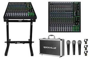 Mackie ProFX16v3 16-Channel Effects Mixer w/USB ProFX16 v3+Stand+(3) Mics+Case