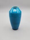 Signed Robertson Hollywood Blue Teal Crackle ceramic Pottery 5.5