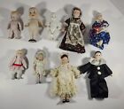 LOT OF 9 VINTAGE PORCELAIN BISQUE DOLL BABY CHILD WOMEN FIGURES MIXED