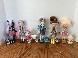 Enchantimals Fools With Pets Lot Of 5 Dolls 5 Pets
