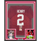 Framed Autographed/Signed Derrick Henry 33x42 Alabama Red College Jersey JSA COA