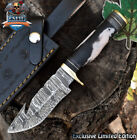 New ListingCSFIF Custom Skinner Knife w/Gut Hook Twist Damascus Corain Tactical