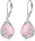 Earrings for Women Gemstone Teardrop Dangle Sterling Silver Crystal Leverback