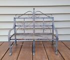 Vintage Metal Small Garden Bench For Dolls Bears Yard ornaments 18.5”x 19.5