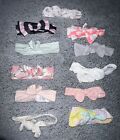 LOT OF 11 - Baby Girl Infant Headband Bows Variety of Colors and Designs