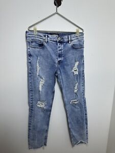 Express Jeans Women's Vintage Skinny High Rise Acid Wash Distressed Size 10