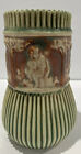 Roseville Donatello 1916 Antique Art Pottery Green & Brown 8” Bulbous Vase