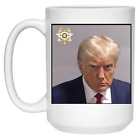 President Donald Trump Fulton County Mug Shot Framed White 15 oz Coffee Mug