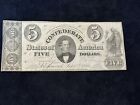 Stunning 1861 Confederate States Of America $5 Richmond VA Note 🇺🇸