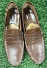 Johnston & Murphy Danbury Brown Leather Sheepskin Penny Loafer Shoes 20-3340 12M