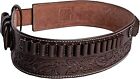 LEATHER Western 357/38Cal Tooled Holster Belt Drop Loop RIG SASS Cowboy Belt