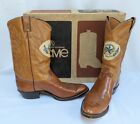 Justin Mens Leather Cowboy Boots Sz 12 1976 Astro Bluebonnet Bowl Brown