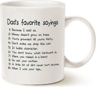 Funny Dads Favorite Sayings Coffee Mug, Funny Dadisms Written in a Top Ten List,