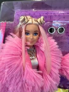 Mattel Barbie Extra Doll #3 NIB in Pink Coat w/Pet Unicorn Pig - Sealed SALE