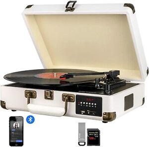 Record Player Turntable Suitcase with Multi-function Bluetooth/FM Radio/USB/SD