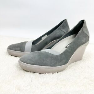 Tsubo Damira Wedge Shoes Gray Slip On Comfort Heels Womens Size 7