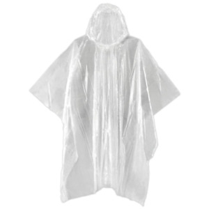 Clear Plastic Rain Poncho with Hood Waterproof Emergency Hooded Ponchos Packable