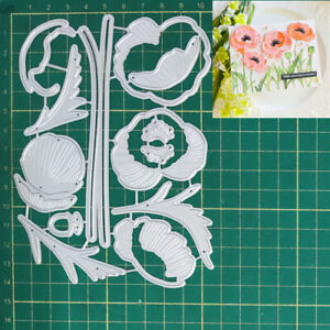 Poppy Blooms Metal Cutting Dies Stencils for Scrapbooking DIY Paper Card Crafts