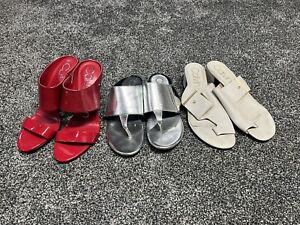 Lot - 3 Pairs Calvin Klein Size 8m Shoe Leather,High Heels, Slip On Used Nice