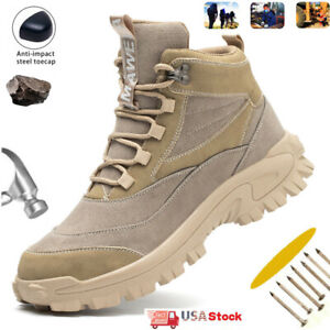 Mens Military boots Work Safety Shoes Steel Toe Cap Indestructible Sneakers 8-13