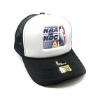 Retro Basketball NBC Mesh Trucker Snapback (White/Black)