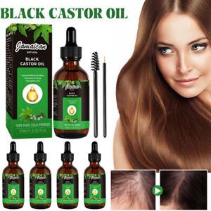 60ml Black Castor Oil, Jamaican Organic Castor Oil Cold Pressed Hair Care Oil