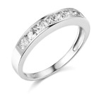 1.5 Ct Princess Cut Real 14k White Gold Engagement Wedding Anniversary Band Ring