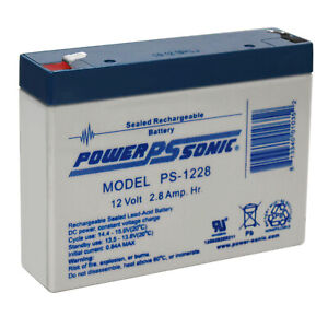 Power-Sonic 12V 2.8AH SLA Replacement Battery for LP12-2.8, NP3-12, PS-1228
