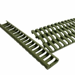 Pack of 4 OD Green Rubber Ladder Rail Cover for Weaver Picatinny Rails