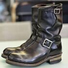 Handmade Men's black Leather motorcycle boots, Men black work boots, Mens boots