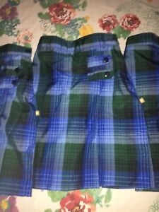 Lot 3 Dennis Uniforms 2 Tab Pleated Coolot Skirts Skorts Green Blue Girl 10- 12