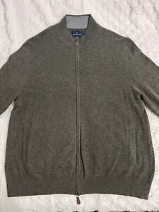 Men's Cashmere Full Zipped Sweater Size XXXL Grey Buttoned Down Amazon Brand