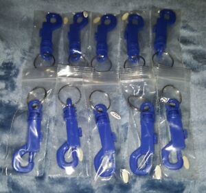 Lot 10× Plastic Trigger Snap Hook Swivel KEY CHAIN Ring Clip On Purse Belt BLUE