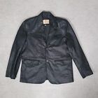 Wilsons Leather Jacket Mens Large Black Blazer Textured Casual Cocktail Dress