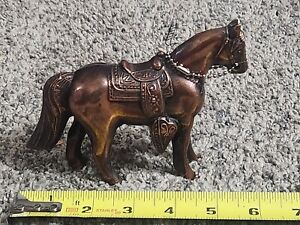 Vintage Pot Metal Horse Figurine Brass Bronze Copper Color 6