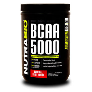 NutraBio BCAA 5000 Instantized Branch Chain Amino Acids 60 Servings 2:1:1 Ratio
