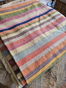 Pottery Barn Logan Stripe Queen Duvet Cover Bedding Boho Cotton Colorful