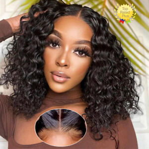 Bob Wear and Go Glueless Wigs 13x4 Black Water Wave Human Hair Lace Front Wig