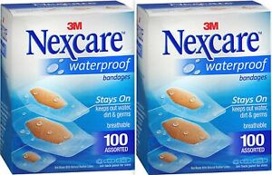 Nexcare Bandages CLEAR WATERPROOF Assorted Sizes 100ct  ( 2 pack ) BIG BOX