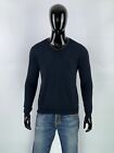 Prada Authentic Men's Navy Blue Cotton Cashmere V-neck Sweater Size 50