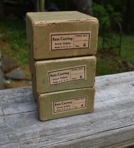 New Listing3 BOXES OF BASS CASTING SWIVEL SINKERS (3 DOZEN PER BOX), NO. 6 (~1/2 oz. each)