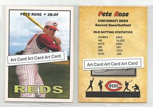 Pete Rose Cincinnati Reds 2024 Custom made Baseball art card