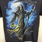 Vintage Grim Reaper T Shirt Skull Black Big Graphic XL Y2K Gothic Metal Horror