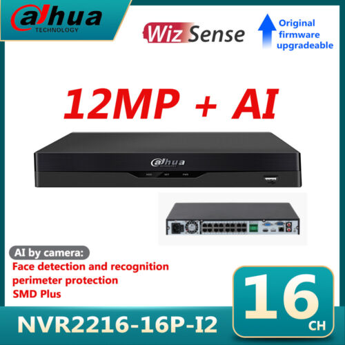 Dahua NVR WizSense AI 16CH 16PoE 2SATA 4K 12MP Video Recorder NVR2216-16P-I2