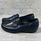 Drew Berlin Loafers Flats Womens Size 12WW Navy Blue Leather Comfort Slip On