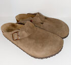 BIRKENSTOCK Boston Clog Sandals Taupe Brown Suede Leather Shoes Size 44 Mens 11