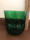 Iittala Arabia Nuutajarvi Art Glass Oiva Toikka Fauna GREEN Ice Bucket Bowl Vase